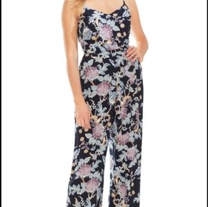 Vince Camuto Navy Floral Jumpsuit